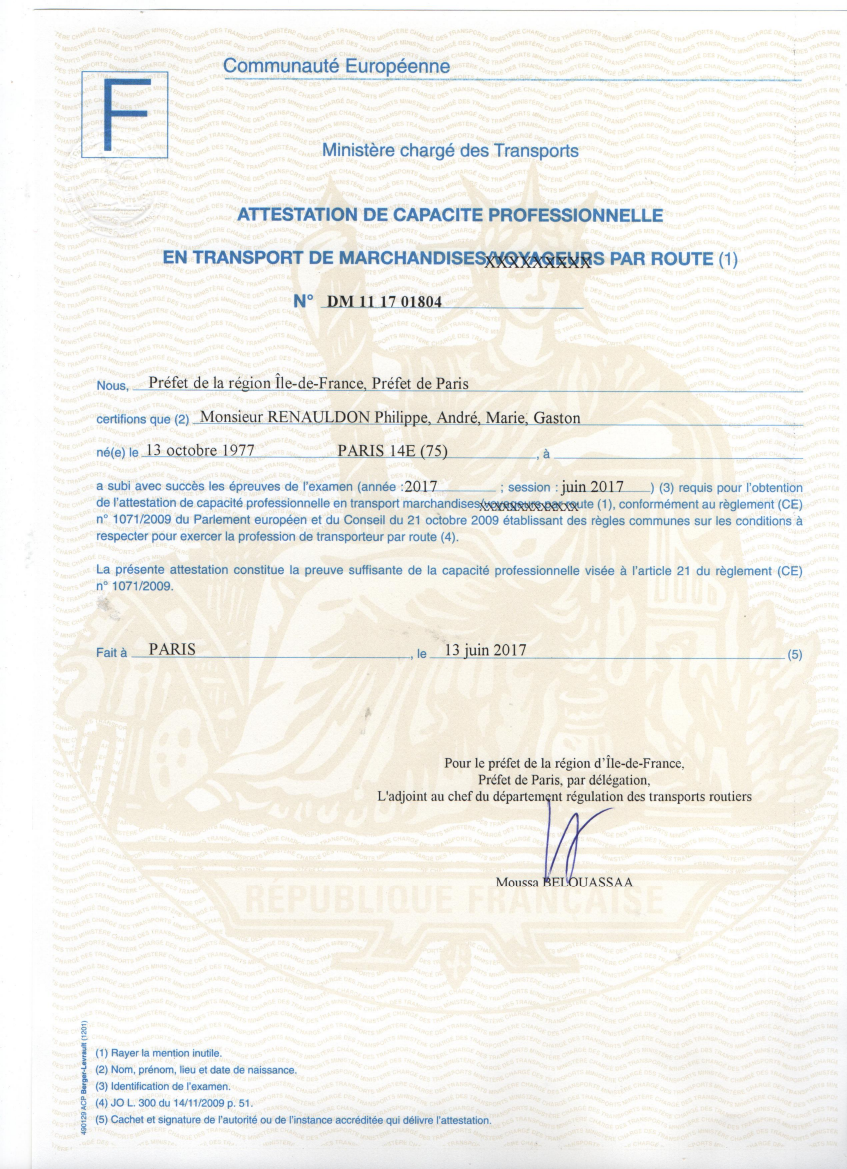 attestation capacitaire